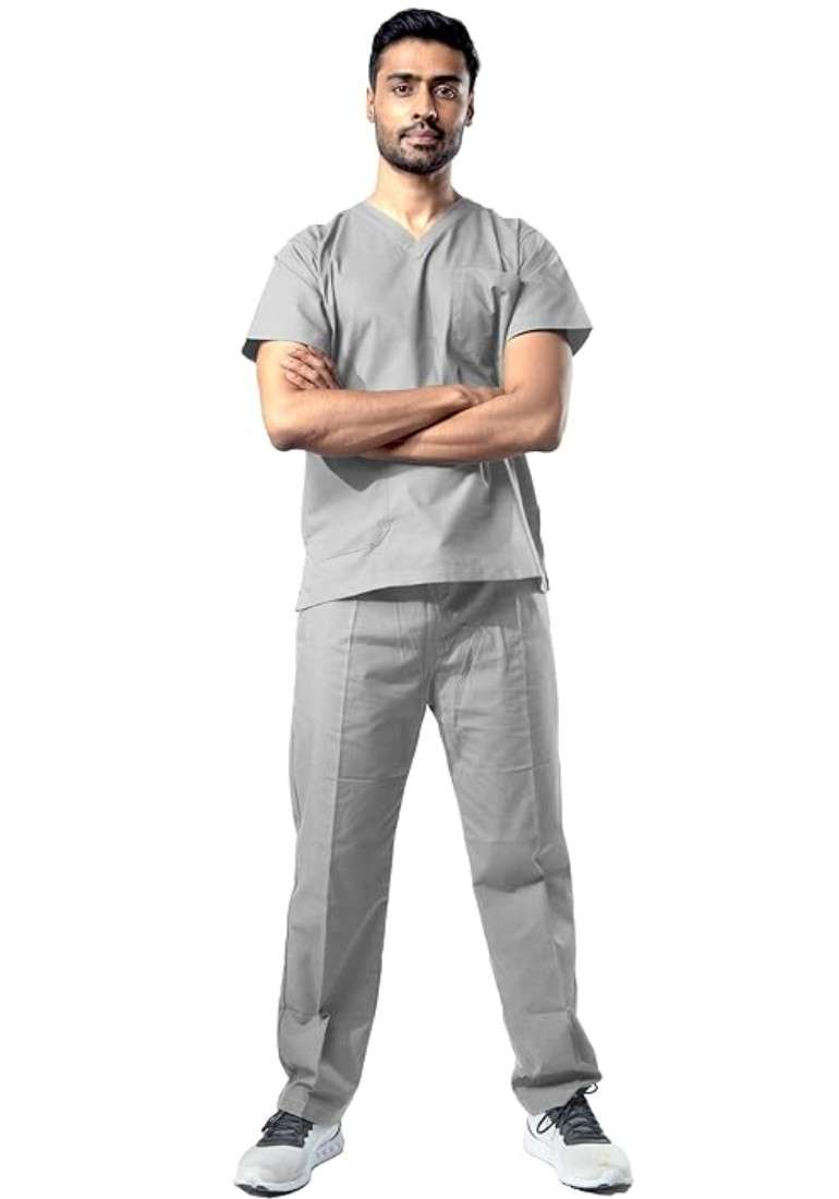 UNIFORM CRAFT MENS SCRUB SUIT AND SCRUB CAP COMBO - IDEAL FOR DOCTORS, NURSES, DENTISTS AND HEALTHCARE PROFESSIONALS