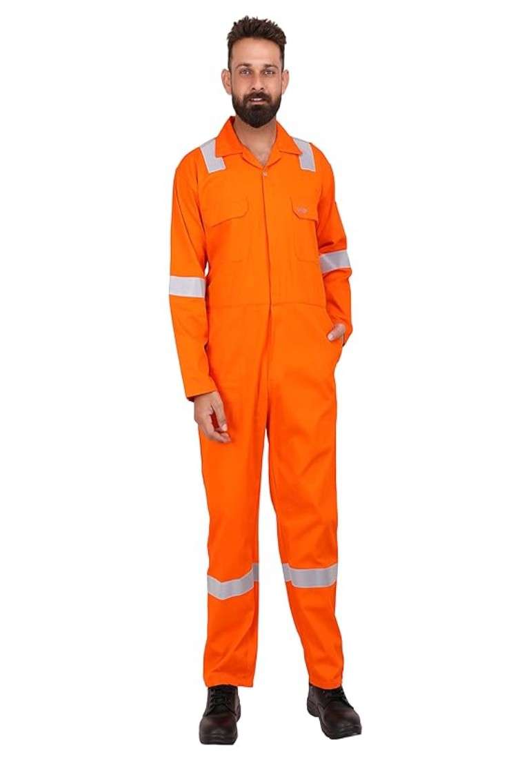 CLUB TWENTY ONE MENS COTTON COVERALL FOR INDUSTRIAL AND PROTECTIVE USE WITH CERTIFIED REFLECTIVE TAPE